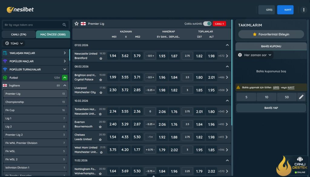 nesilbet spor bahisleri